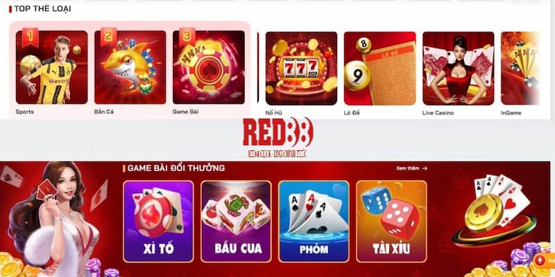 Có thể chọn các tựa game giải trí nào trên app Red88?